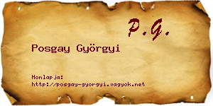 Posgay Györgyi névjegykártya